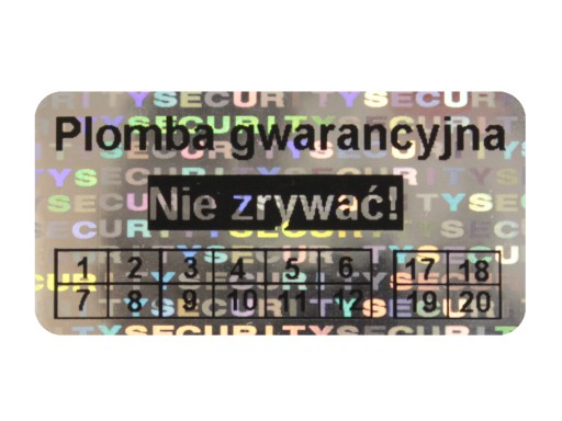 PLOMBY GWARANCYJNE STICKERY 30x15 HOLOGRAM 250SZT