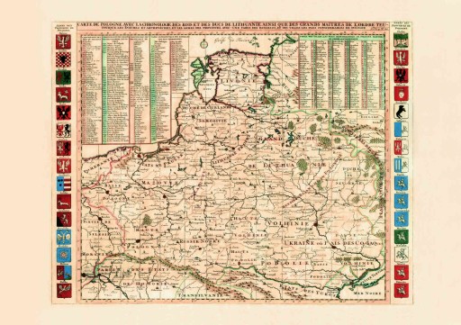 POLSKA i HERBY Piękna mapa A3