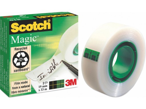 TAŚMA KLEJĄCA biurowa NIEWIDOCZNA MATOWA 3M Scotch Magic 19x33mm W PUDEŁKU