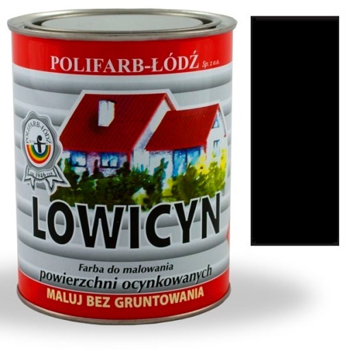 Lowicyn farba do ocynku CZARNY RAL9005 MAT 0,8L