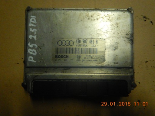 Компьютер блок vw passat b5 2.5 tdi 4b0907401h1 - фото