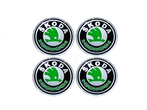 Skoda 55mm emblematy наклейки колпаки алюминиевые, алюминиевое  диски1 - фото