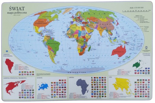 mapa swiata dokladna Podkładka na biurko   Mapa Polityczna Świata +dane   Allegro.pl 