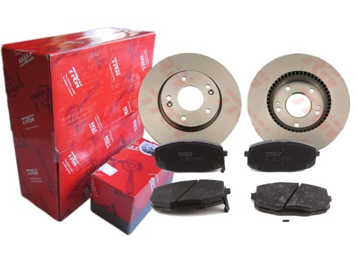 Диски + колодки TRW передні HYUNDAI i30 KIA CEED