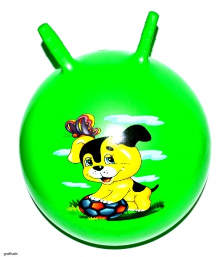 М'яч для стрибків ріжків ручка - рожева