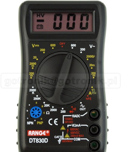 Miernik Kieszonkowy Uniwersalny Range Dt830d Miernik Kieszonkowy Uniwersalny Range Dt830d
