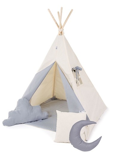 NAMIOT TIPI WIGWAM KŁAPOUCHY + Okno ! 3 Poduchy ! 6950756784 Namiot Tipi Kłapouchy z okienkiem i matą