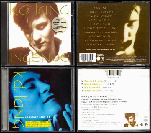 Zdjęcie oferty: K.D. LANG Ingenue + Constant Craving = OKAZJA 2w1