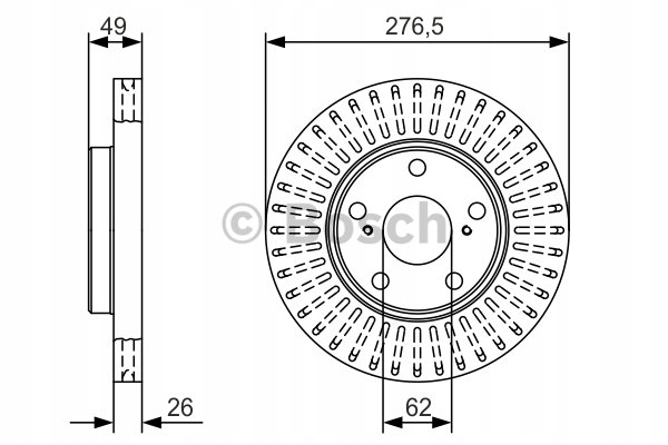 DISCS PADS BOSCH FRONT AURIS II 277MM photo 2 - milautoparts-fr.ukrlive.com