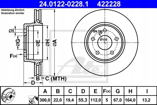 ATE DISCS PADS REAR - MERCEDES CLK C208, C209 300MM photo 2 - milautoparts-fr.ukrlive.com