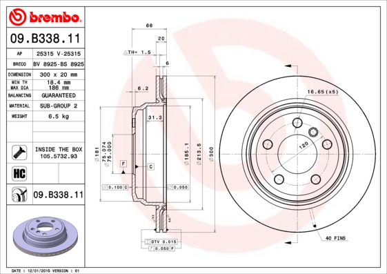 DISCS I PADS BREMBO REAR BMW 4 F32 F36 300MM photo 2 - milautoparts-fr.ukrlive.com