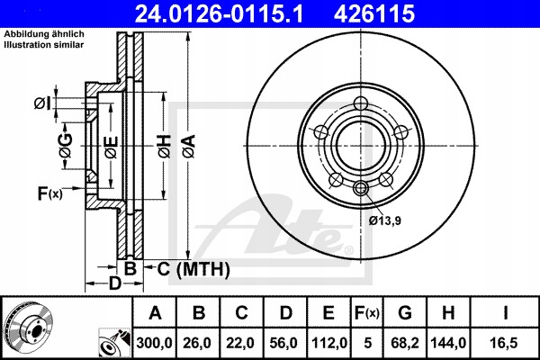 DISQUES ATE AVANT - VW SHARAN 7M 300MM photo 2 - milautoparts-fr.ukrlive.com