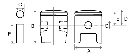 PISTON 53,95 YAMAHA YZ 125 97-01 HONDA CR 04 photo 4 - milautoparts-fr.ukrlive.com