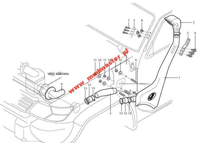 SCHNORCHEL NISSAN PATROL GR Y61 2005-2012 GU4 3.0 DI photo 2 - milautoparts-fr.ukrlive.com