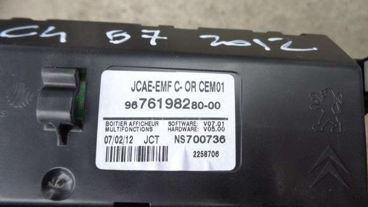 DISPLAY METER CITROEN C4 B7 10-16 9676198280 photo 2 - milautoparts-fr.ukrlive.com