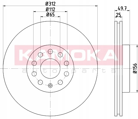 2 PCS. KAMOKA DISC BRAKE VW GOLF V 03- 1032610 photo 5 - milautoparts-fr.ukrlive.com