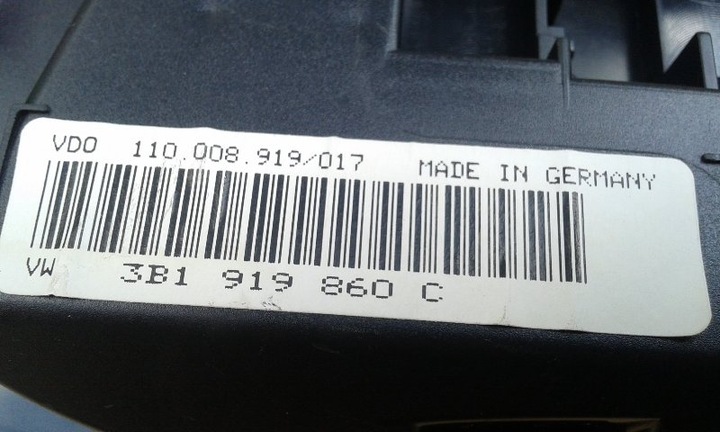 TABLEAU DE CONTRÔLE EUROPEJSKI PASSAT B5 1,9TDI 3B1919860C photo 3 - milautoparts-fr.ukrlive.com