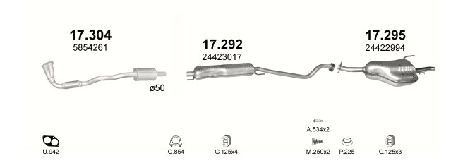 SILENCER CENTRAL OPEL ASTRA 17.292 photo 4 - milautoparts-fr.ukrlive.com