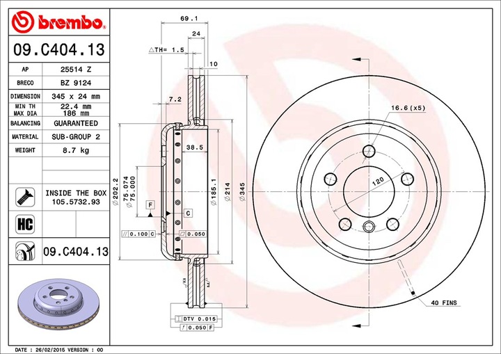 BREMBO DISCS REAR BMW 5 GT F07 7 F01 345MM photo 2 - milautoparts-fr.ukrlive.com