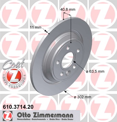 ZIMMERMANN DISCS REAR VOLVO S60 10- S80 II V60 photo 2 - milautoparts-fr.ukrlive.com