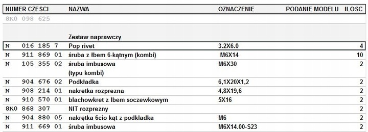 COMPLET VIS DE SUPPORT AILES AVANT AUDI A4 A5 RS4 photo 2 - milautoparts-fr.ukrlive.com