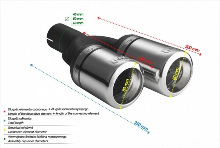 ULTER-SPORT N2-07-1L EMBOUT D'ECHAPEMENT DOUBLE ROND photo 2 - milautoparts-fr.ukrlive.com