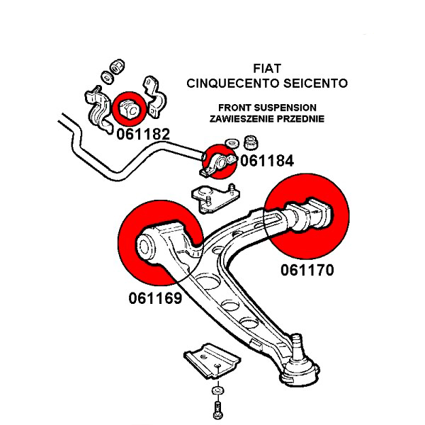 GOMME GOMME DE STABILISATEUR POLIUR. FIAT CINQUECENTO photo 3 - milautoparts-fr.ukrlive.com