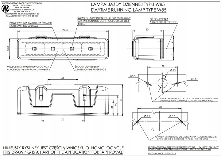 LAMP FOR DRIVER DAYTIME LED W85/705 photo 5 - milautoparts-fr.ukrlive.com