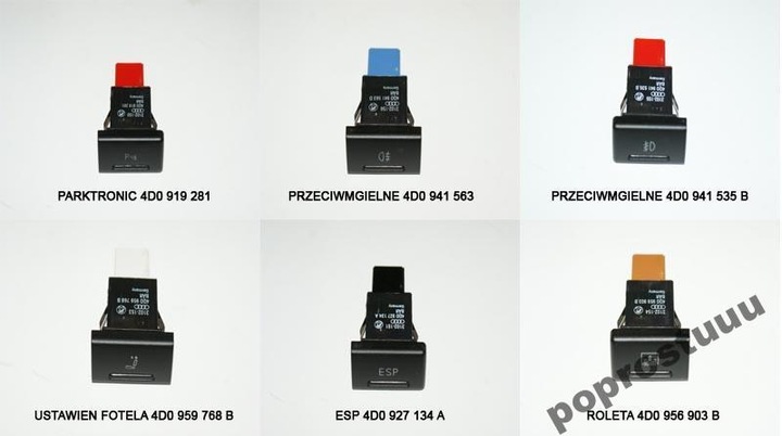 AUDI A8 D2 BUTTON SWITCH PARKTRONIC 4D0919281 photo 3 - milautoparts-fr.ukrlive.com