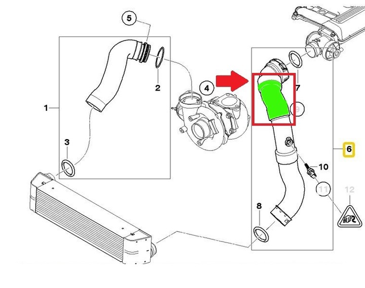 TUBE JUNCTION PIPE TURBO RADIATOR BMW E83 X3 2.0 D photo 7 - milautoparts-fr.ukrlive.com