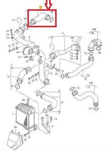 TUBE JUNCTION PIPE TURBO RADIATOR AUDI A3 1,9 TDI 130KM photo 5 - milautoparts-fr.ukrlive.com