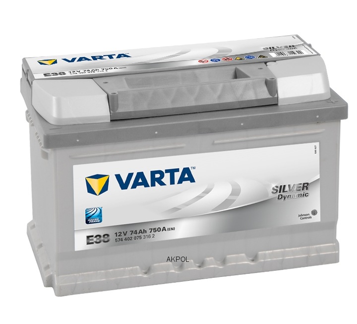 Аккумулятор 74ah/ 750a p+ varta e38 silver dynamic, Цена