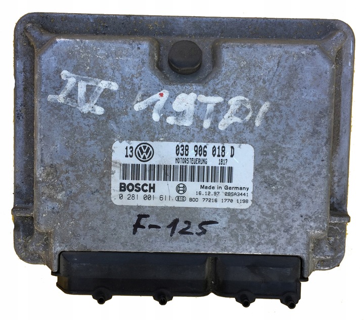 фото №1, Ecu vw golf iv 1.9tdi 0281001611 038906018d дописати