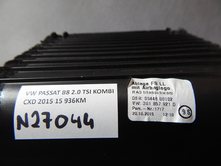 фото №4, Vw passat b8 бардачок водія 3g1857921d