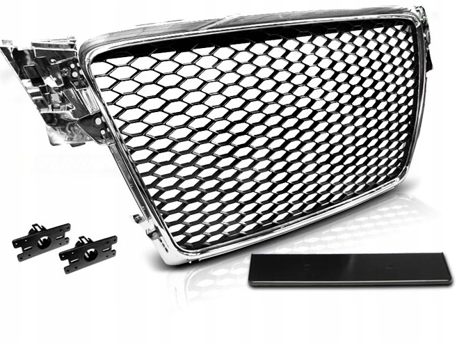 фото №1, Решітка радіатора audi a4 b8 rs-style 08-11r хром чорний