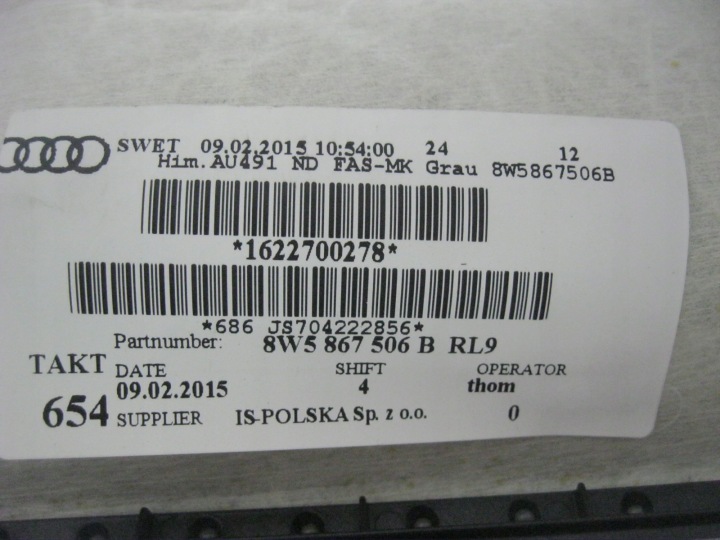 фото №7, Audi a4 8w b9 sedan потолок стойка стойки