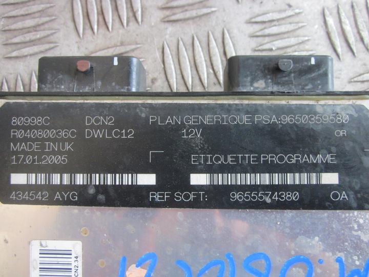 фото №6, Комп'ютер peugeot partner 1.9 d 02-08r 9655574380