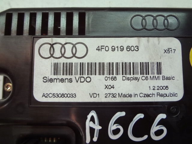 фото №3, Audi a6 c6 04-07r дисплей 4f0919603