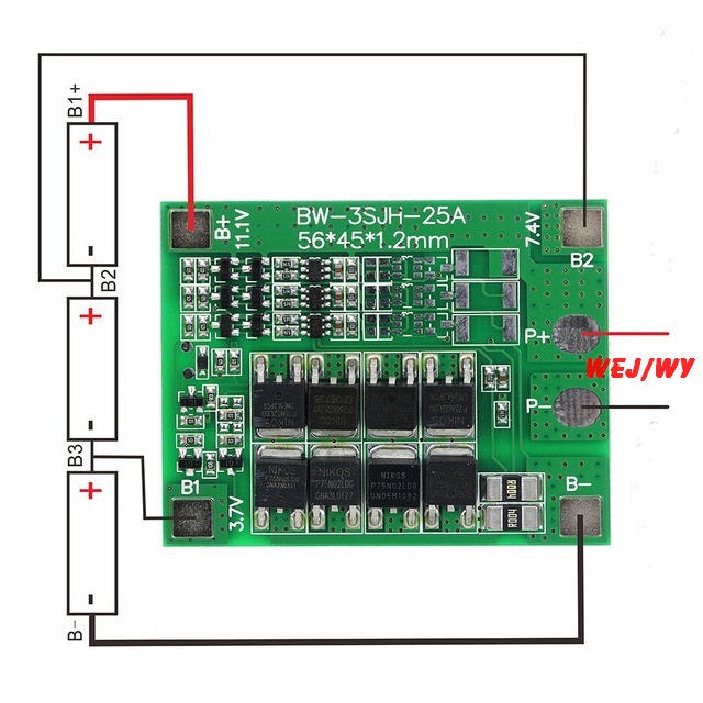 Плата bms 3s 40a схема подключения