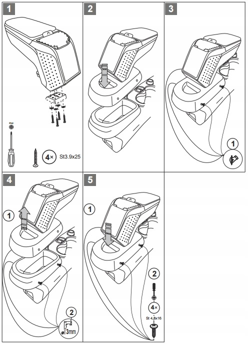 фото №6, Подлокотник luxus armster 2 fiat 500 2008-15