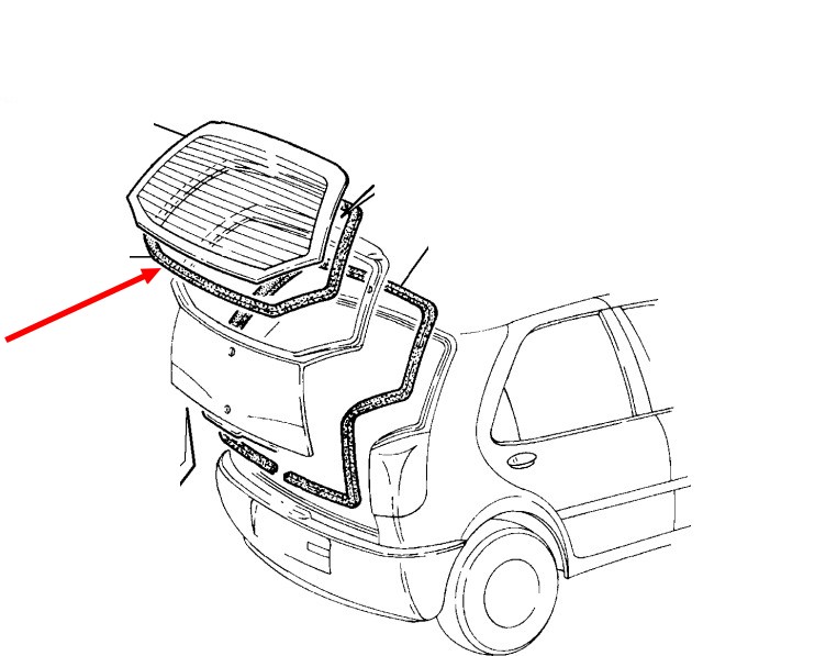 фото №1, Прокладка скло кришки багажника fiat palio задня