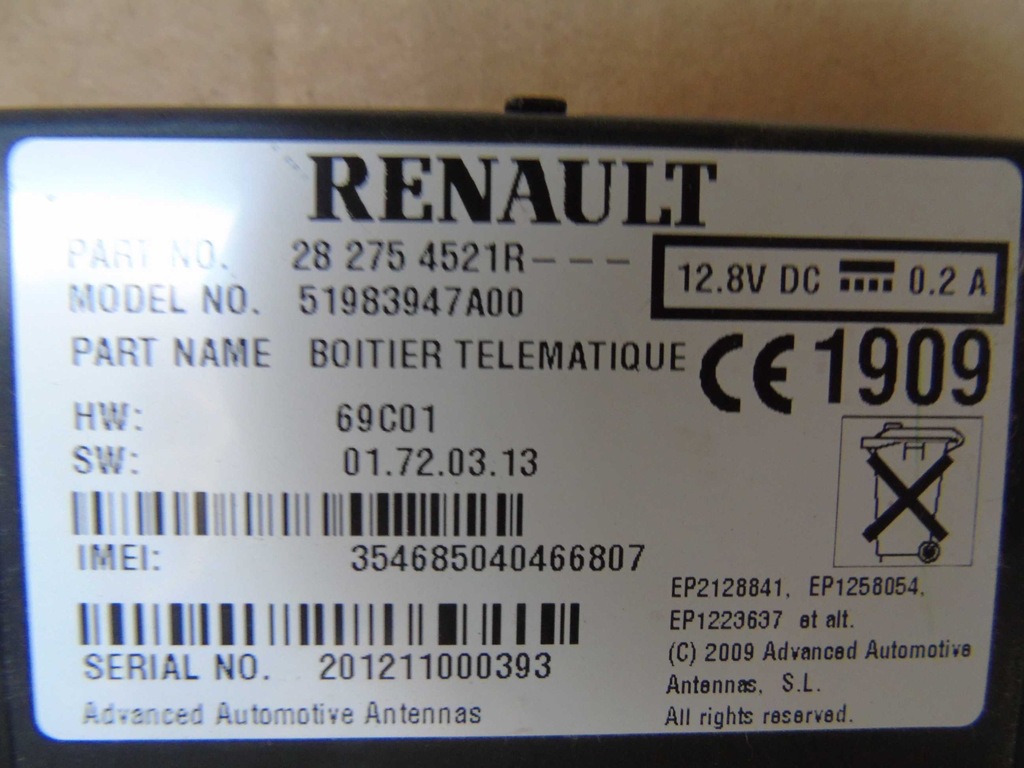 фото №2, Модуль renault fluence 282754521r