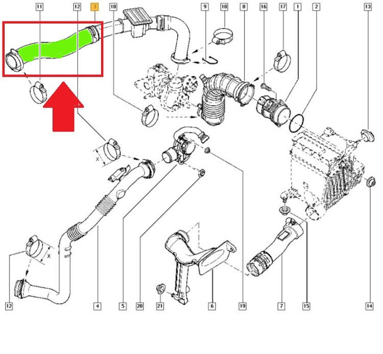 фото №7, Шланг интеркулер renault kangoo ii 1.5 dci