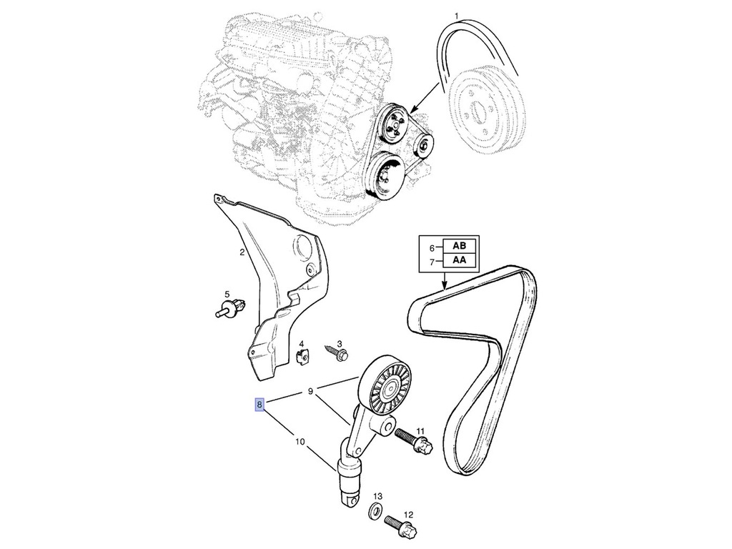 фото №4, Натяжитель ролик opel frontera b omega b 2.0 2.2 dti